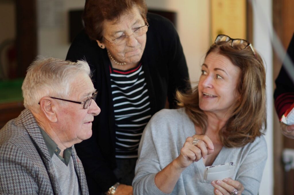 1543501538-Oral historain Marsah with interviewee George and volunteer Margaret