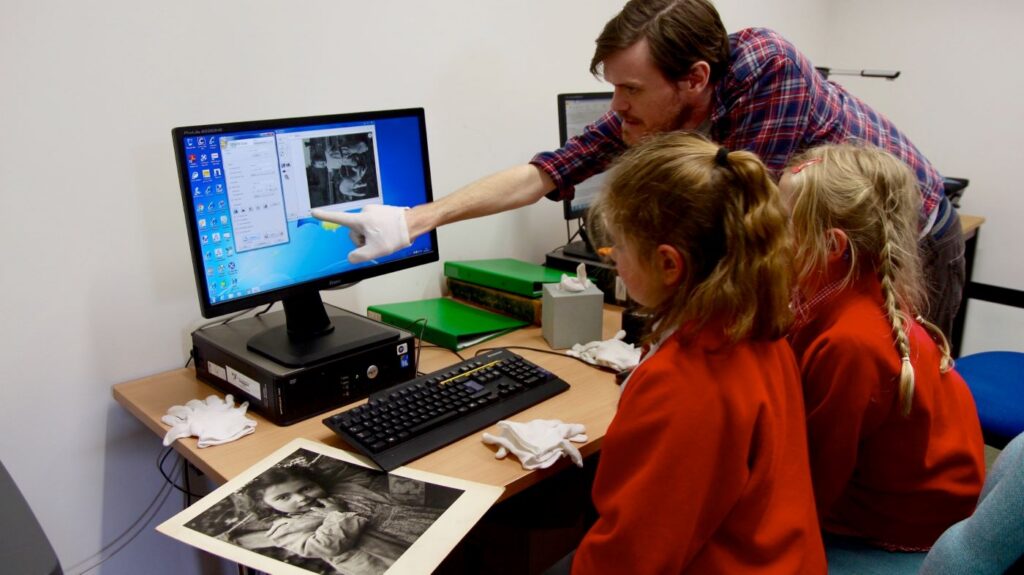 1543501643-School training 2018 pupils digitise DE negatives at archives