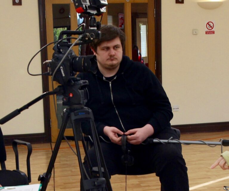 1563461622-Interviewing Raine Geoghegan for hop film James, volunteer